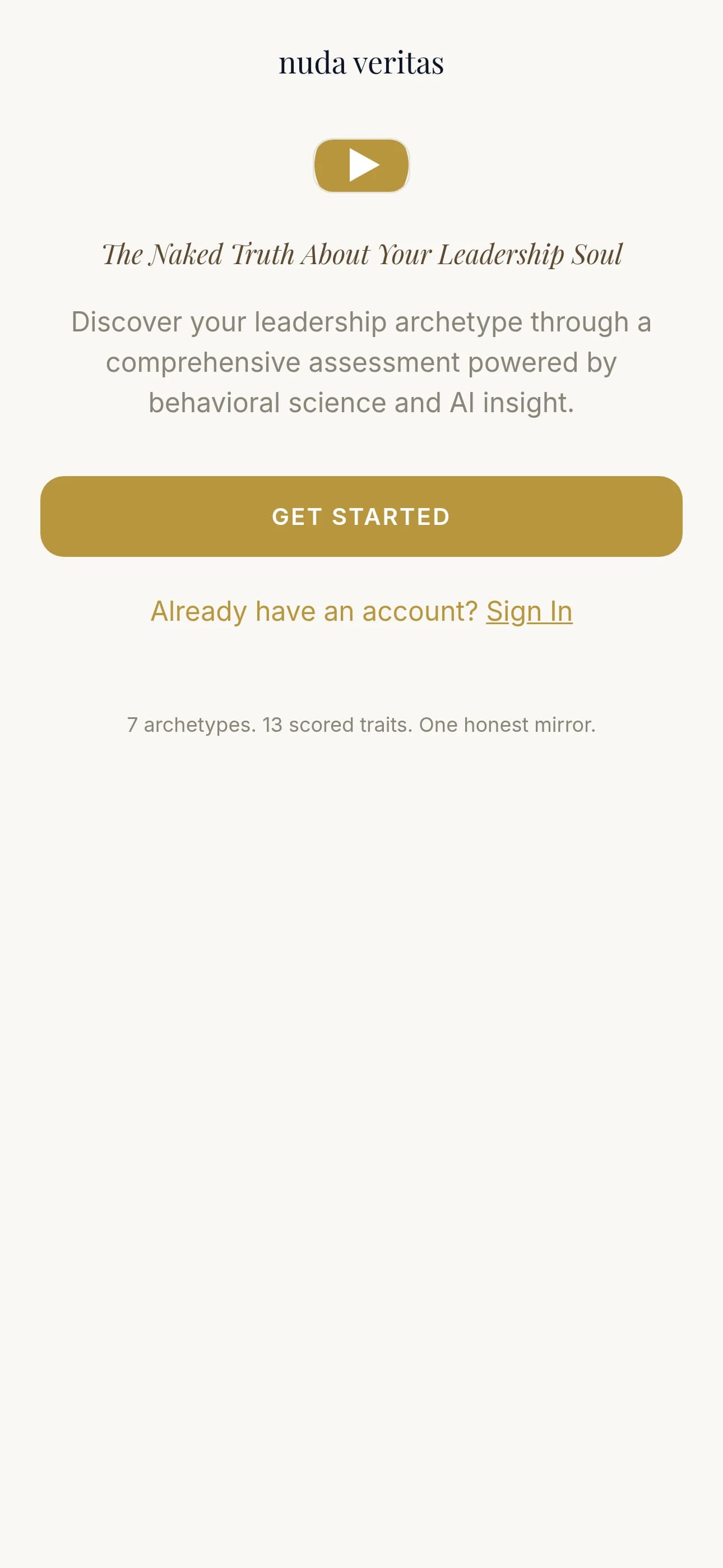 Original landing-screen screenshot delivered with the TestFlight and App Store submission assets.